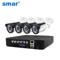 4CH System CCTV 720P/1080P kamera AHD zestaw 5 w 1 wideorejestrator System nadzoru zewnętrzna kamera bezpieczeństwa zestaw Alarm e-mail 1